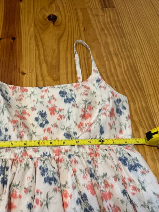 Rebecca Taylor Emma Dress Women’s Size 2 Floral Maxi Cream Blush Blue Pockets - Picture 10 of 16